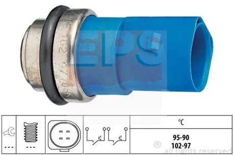 Датчик увімкнення вентилятора VW Passat/Audi A4/A6 95-05 (4 конт.) (102-97/90-95°C) EPS 1.850.692