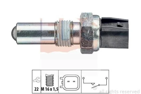 Датчик увімкнення заднього ходу Ford Mondeo/Focus/Fiesta 1.0-2.5 02- (M16x1.5) EPS 1.860.283