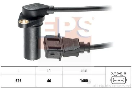 Датчик положення колінвалу VW Caddy II/Golf III/IV 1.9TDI/SDI 93-04 EPS 1.953.068