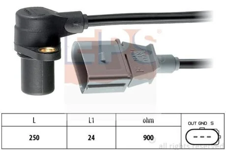 Датчик положення колінвалу VW T5 2.0 03- EPS 1.953.254