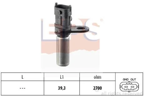 Датчик положення колінвалу Opel Astra G/H/Combo/Corsa/Zafira 1.4/1.6 95- EPS 1.953.288