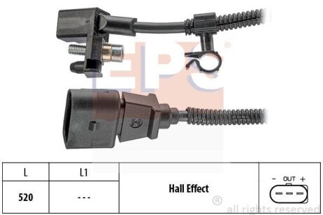 Датчик положення колінвалу VW Caddy II 1.4 16V/ Golf IV 1.4/1.6 FSI 97-05 EPS 1.953.445