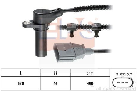 Датчик положення колінвалу VW T5 1.9TDi 03-09 EPS 1.953.504