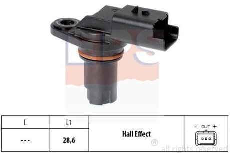 Датчик положення розподільного валу Opel Vivaro/Renault Trafic 2.0 dCi 06- EPS 1.953.551