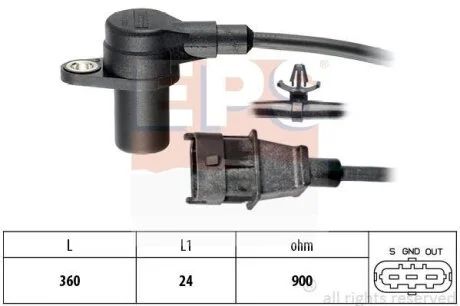 Датчик положення колінвалу Hyundai Accent/Elantra/Kia Cee\'d 1.4-1.6 CRDi 05- EPS 1.953.564