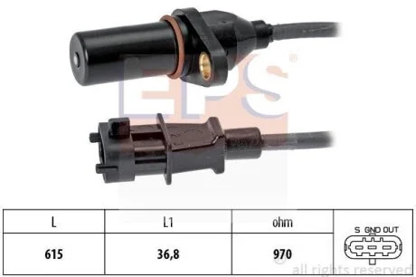 Датчик положення колінчастого валу Hyundai Santa Fe II 2.2CRDi 06-12 EPS 1.953.569