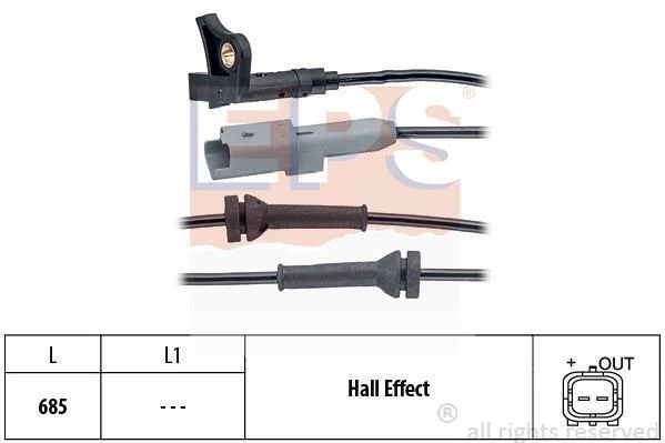 Датчик ABS (передній) Citroen C4 I/Peugeot 307 03-09 EPS 1.960.035 (фото 1)