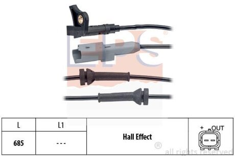 Датчик ABS (передній) Citroen C4 I/Peugeot 307 03-09 EPS 1.960.035