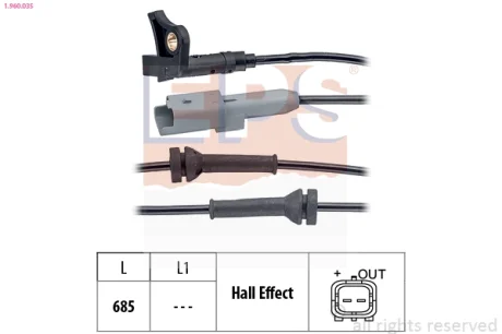 Датчик ABS (передній) Citroen C4 I/Peugeot 307 03-09 EPS 1.960.035