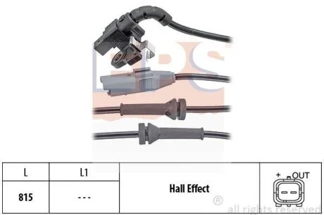 Датчик ABS (задній) Citroen C4 I/II 04-/Peugeot 307 07-14 EPS 1.960.063