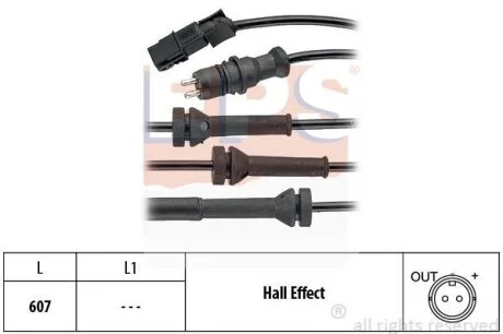 Датчик ABS (передній) Renault Laguna II/Megane II/Scenic II 1.4-3.5/1.5D-3.0D 01- EPS 1.960.069