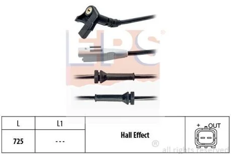 Датчик ABS (передній) Citroen Berlingo/Peugeot Partner 1.6HDi 08- EPS 1.960.092