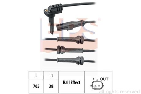 Датчик ABS (передній) Dacia Duster 1.5 dCi 10- EPS 1.960.102