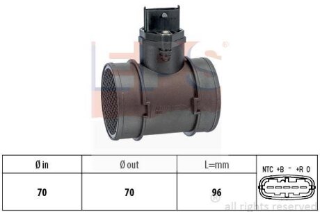 Витратомір повітря Fiat Doblo 1.9JTD 01-/Opel Astra G 2.0 16V/2.0 DTI 00-/Combo 1.7 DI 16V 01- EPS 1.991.155