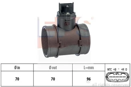Витратомір повітря Fiat Doblo 1.9JTD 01-/Opel Astra G 2.0 16V/2.0 DTI 00-/Combo 1.7 DI 16V 01- EPS 1.991.155