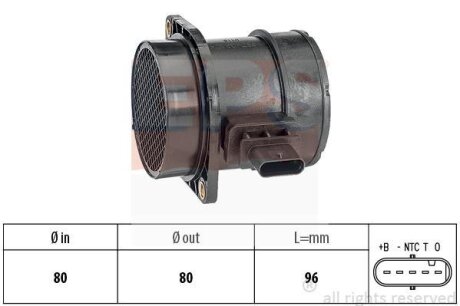 Витратомір повітря Hyundai Santa Fe 2.2CRDi 06-12 EPS 1.991.376