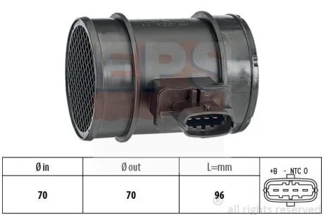 Витратомір повітря Fiat Doblo/Opel Combo 1.3CDTI/D 05- EPS 1.991.413