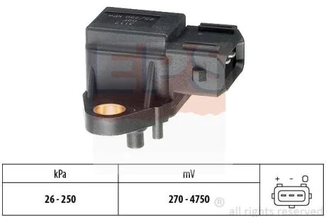 Датчик тиску в впускному колекторі Opel Omega B 2.5DTI 01-03/BMW 5 (E39) 2.0-3.0d 96- EPS 1.993.117