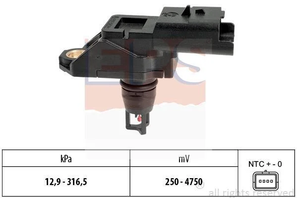 Датчик тиску наддува Citroen Berlingo 1.6HDi 10-/Fiat Scudo 2.0D 10-/Ford Connect 1.6 TDCi 13- EPS 1.993.261 (фото 1)