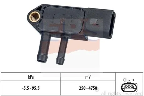 Датчик тиску вихлопних газів VW Passat 2.0TDI (сажевий фільтр) EPS 1.993.264