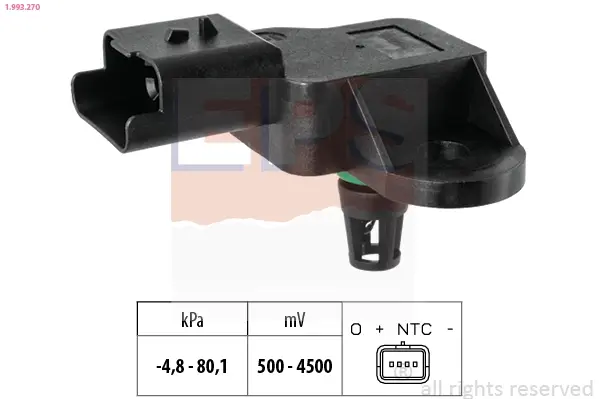 Датчик тиску наддува Citroen Berlingo 1.6VTi/Peugeot Partner 1.6 09- EPS 1.993.270 (фото 1)