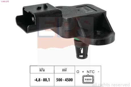 Датчик тиску наддува Citroen Berlingo 1.6VTi/Peugeot Partner 1.6 09- EPS 1.993.270