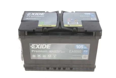 АКБ 6СТ-105 R+ (пт850) (необслуж)(315х175х205) Premium Exide EXIDE EA1050