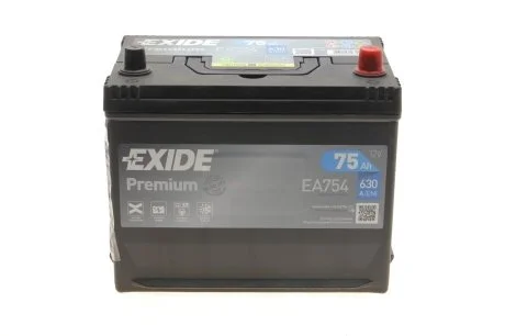 АКБ 6СТ-75 R+ (пт630) (необслуж) Asia Premium Exide EXIDE EA754