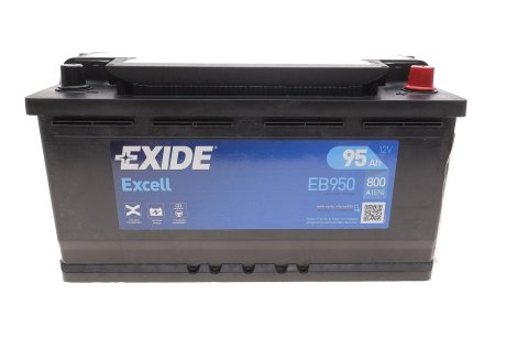 АКБ 6СТ-95 R+ (пт800) (необслуж) EXCELL EXIDE EB950
