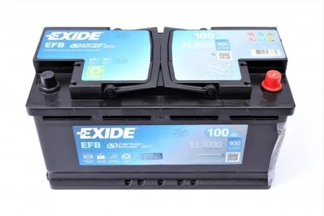 АКБ 6СТ-100 R+ (пт900) (необслуж) EFB Exide (Start/Stop) EXIDE EL1000
