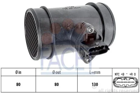 Расходомер воздуха (5 конт.) JUMPER/ DUCATO 2.2-3.2 97- Facet FACET 10.1034