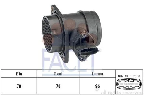 Расходомер воздуха (5 конт.) FIAT MAREA/MULTIPLA/LADA 1.3-2.4D 87-10 (10.1159) Facet FACET 101159