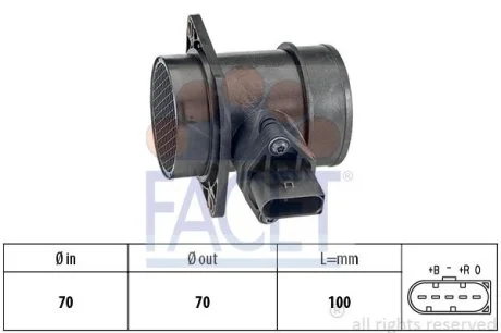 Расходомер воздуха (5 конт.) SKODA SUPERB/VW PASSAT 1.8 00-08 (10.1212) Facet FACET 101212