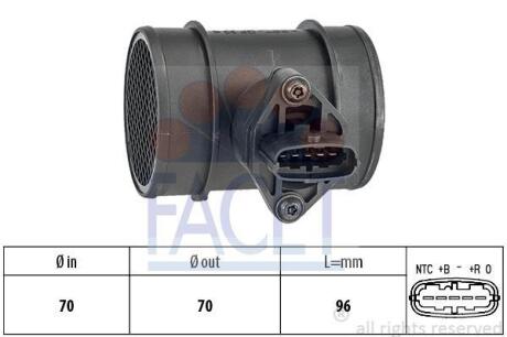 Датчик масової витрати повітря FACET 10.1264