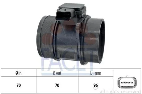 Расходомер воздуха 2.0HDi (100kw) Citroen C4 07-/Peugeot 307 04- (10.1302) Facet FACET 101302
