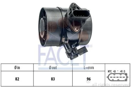 Расходомер воздуха MB C,E-class (W203/W204/W211 2.1-3.2CDI 02-10 (10.1354) Facet FACET 101354
