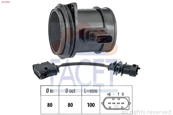 Расходомер воздуха (MAF) Volvo C30, C70 II, S40 II, S60, S80 II, V50, V70 II, II FACET 101556 (фото 1)