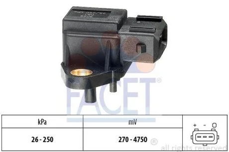 Датчик давления наддува (3 конт.) BMW 3(E36)/5(E34,E39)/7(E38) 2.5D 91-07 (10.3029) Facet FACET 103029