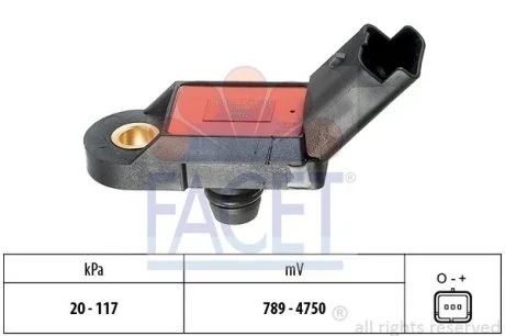Датчик тиску наддуву Citroen C4/C5 / Peugeot 206/307/406/407 1.8-3.0 i 00-> Facet FACET 10.3056
