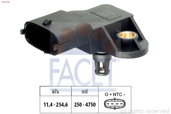 Датчик тиску наддуву (4 конт.) FIAT DUCATO/IVECO DAILY III 2.3D/2.8D 99- (10.3110) Facet FACET 103110 (фото 1)