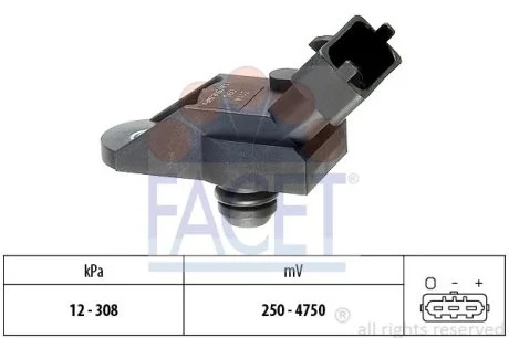 Датчик давления наддува Opel Astra G/Vectra B 2.0/2.2 DTI 97-05 (10.3114) Facet FACET 103114