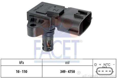 Датчик давления наддува Nissan Note 1.4 (06-12) Facet FACET 10.3126