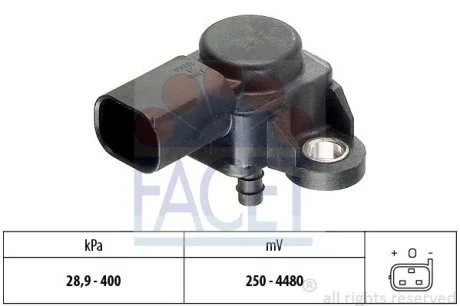 Датчик давления наддува (3 конт.) MB OM651 Sprinter W906/Vito W639/W447/C-class W205 (10.3175) Facet FACET 103175