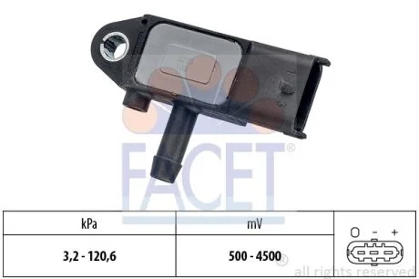 Датчик давления выхлопных газов AVEO/ASTRA H/J, COMBO, D 1.3D-2.0D 03- Facet FACET 10.3273