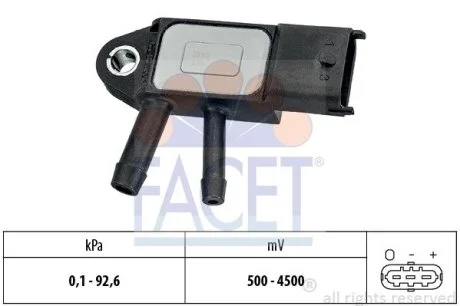 Датчик давления выхлопных газов Doblo/Ducato/Fiorino/Qubo/Daily 1.3/1.6/2.0 D/Multijet 10- Facet FACET 10.3292