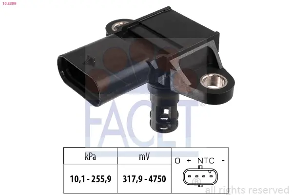 Датчик тиску наддуву (MAP) BMW 1 (07-), 3 (06-), 5 (10-), X3 (13-), X5 (12-) (10.3399) Facet FACET 103399 (фото 1)