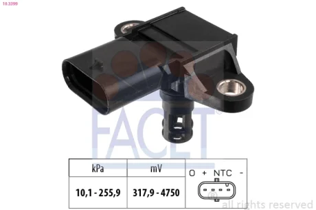 Датчик давления наддува (MAP) BMW 1 (07-), 3 (06-), 5 (10-), X3 (13-), X5 (12-) FACET 103399