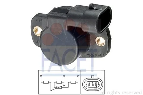 Датчик дроссельной заслонки Fiat 500 0.9-1.4 i (07-)/Punto 1.4 i (09-) (10.5096) Facet FACET 105096