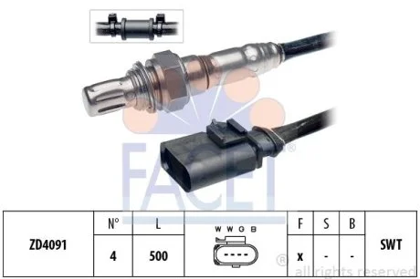 Датчик кислорода (лямбда-зонд) Audi A5 3.0 tfsi quattro (11-17) (10.8072) Facet FACET 108072