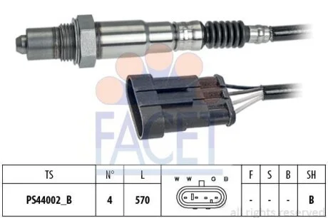 Датчик кислорода (лямбда-зонд) Fiat 500 (08-)/Opel Combo D (12-) 1.4i (10.8237) FACET 108237